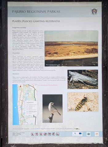 Hinweistafel im Pajurio Regioninis Parkas nahe Palanga