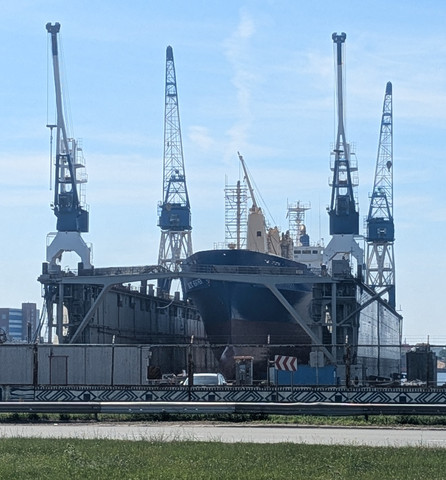 Hafen Riga Schiff im Trockendock