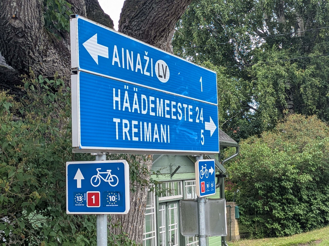 Radreise Baltikum Grenze Lettland Estland bei Ainazi